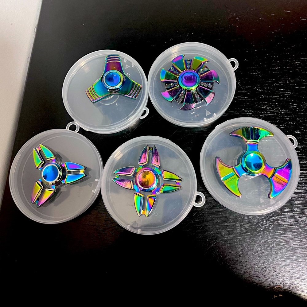 Low Rainbow Chrome fidget spinners .